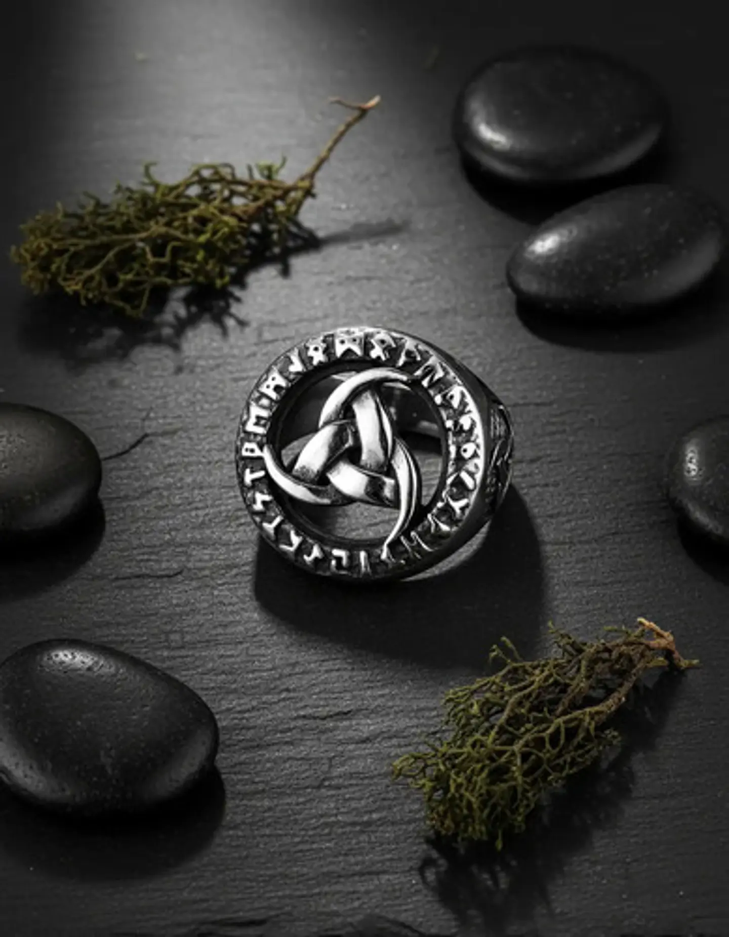 Anillo Vikingo Nórdico Celta Runa Acero Inoxidable Hombre 7
