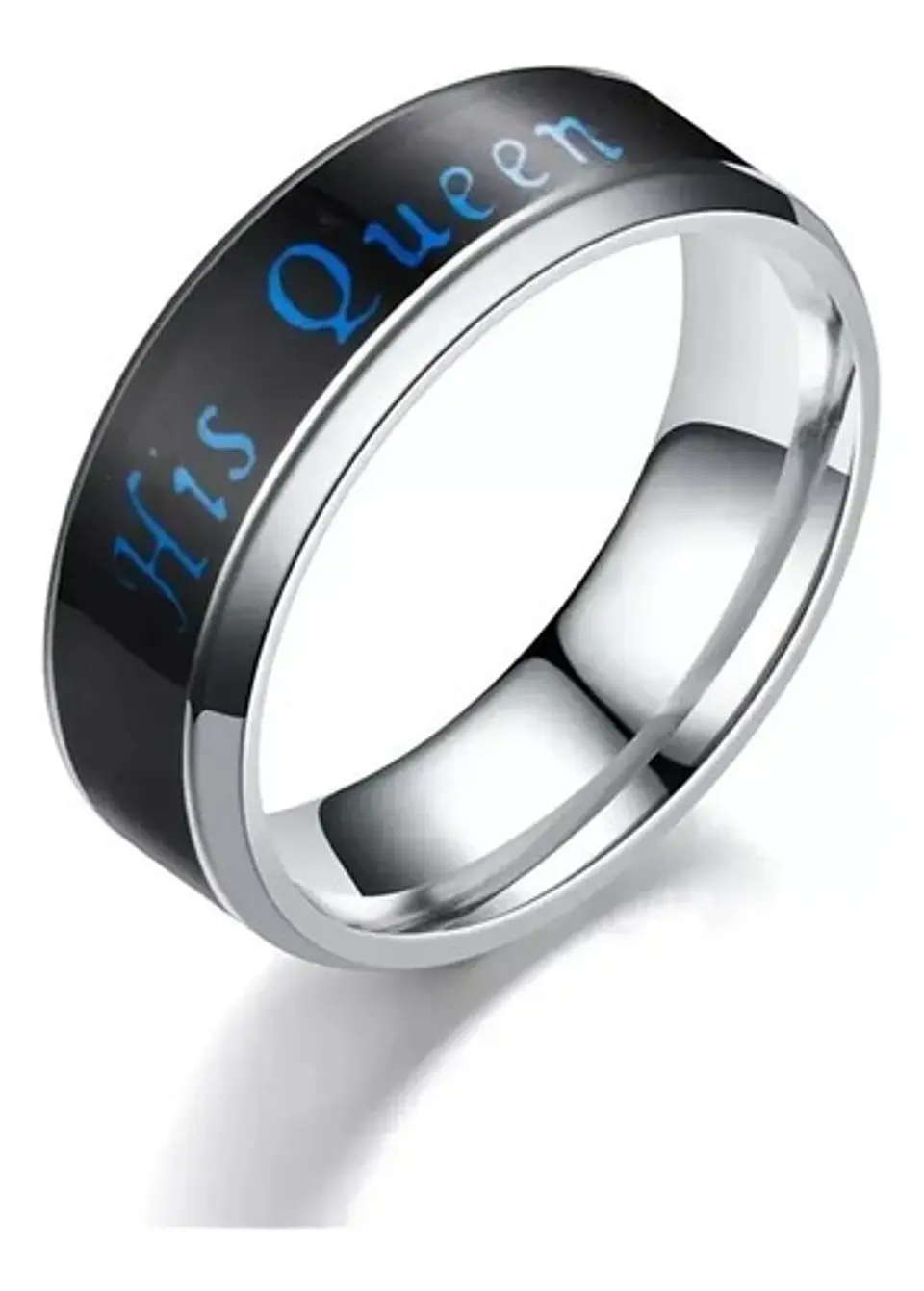 Anillo Rey Y Reina de Acero para Pareja Cambio De humor/color 1