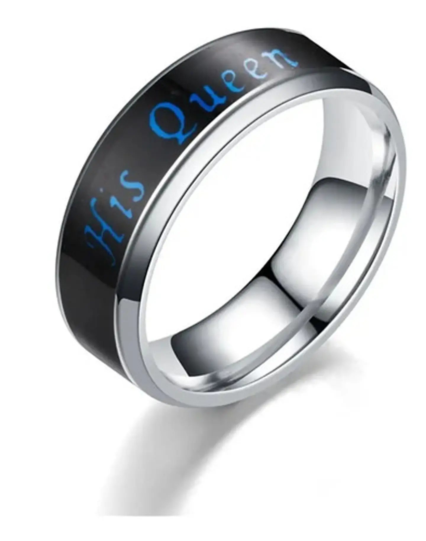 Anillo Rey Y Reina de Acero para Pareja Cambio De humor/color 4