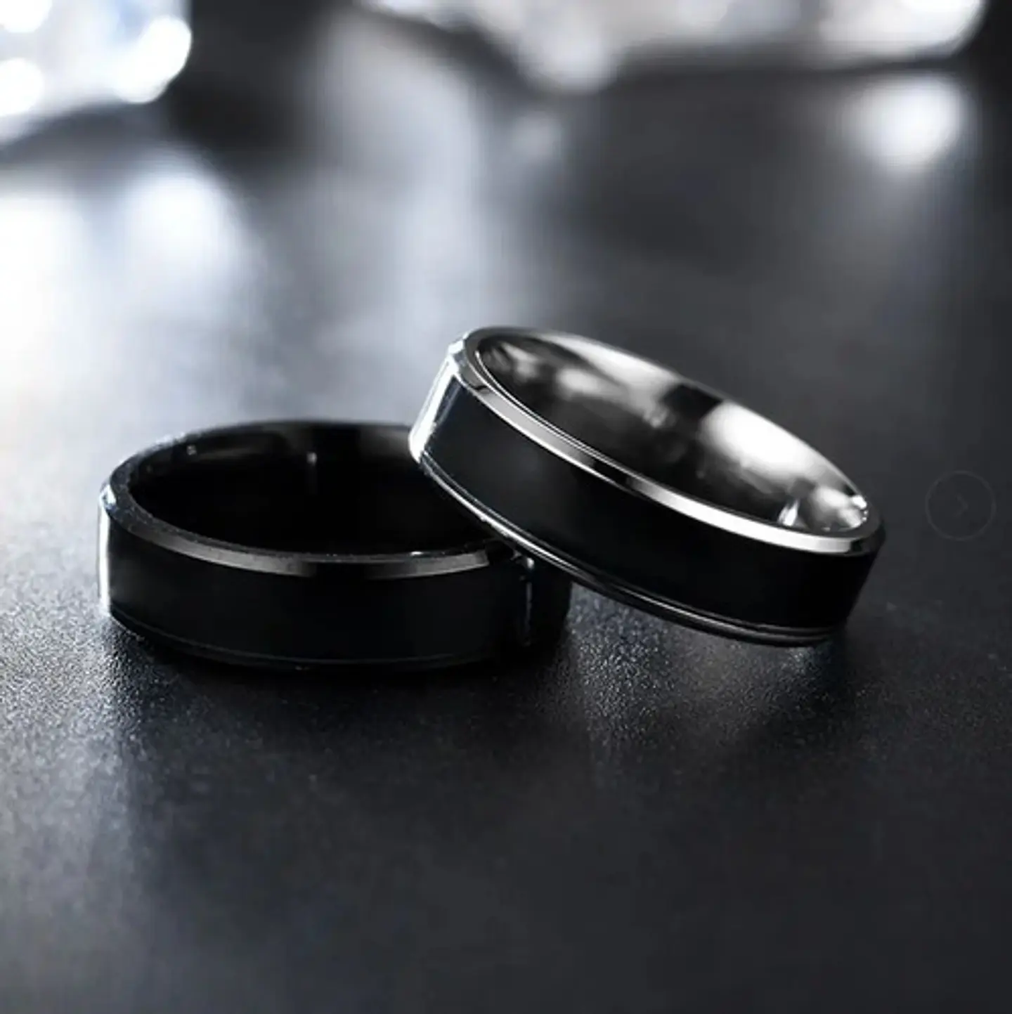 Anillo Rey Y Reina de Acero para Pareja Cambio De humor/color 6