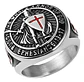 Anillo Argolla Cruz Templario Cruz Hierro Color Plata Hombre - Miniatura 1