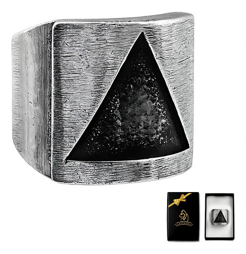 Anillo Para Hombre Forma Pirámide Egipcia Industrial Acero
