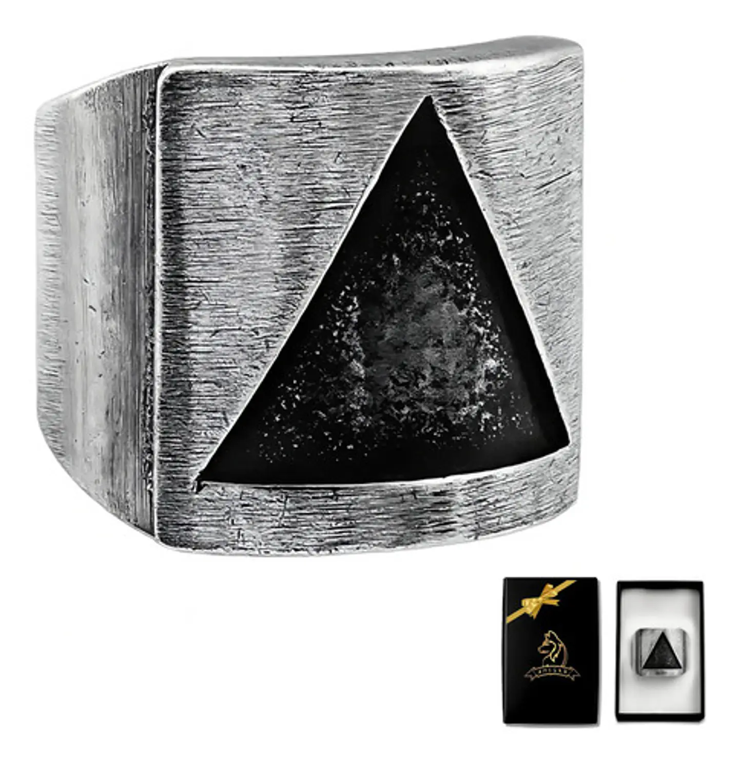 Anillo Para Hombre Forma Pirámide Egipcia Industrial Acero 1