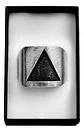 Anillo Para Hombre Forma Pirámide Egipcia Industrial Acero - Miniatura 2