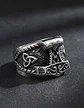 Anillo Vikingo Odín Thor Color Plata Acero Inoxidable Hombre - Miniatura 7