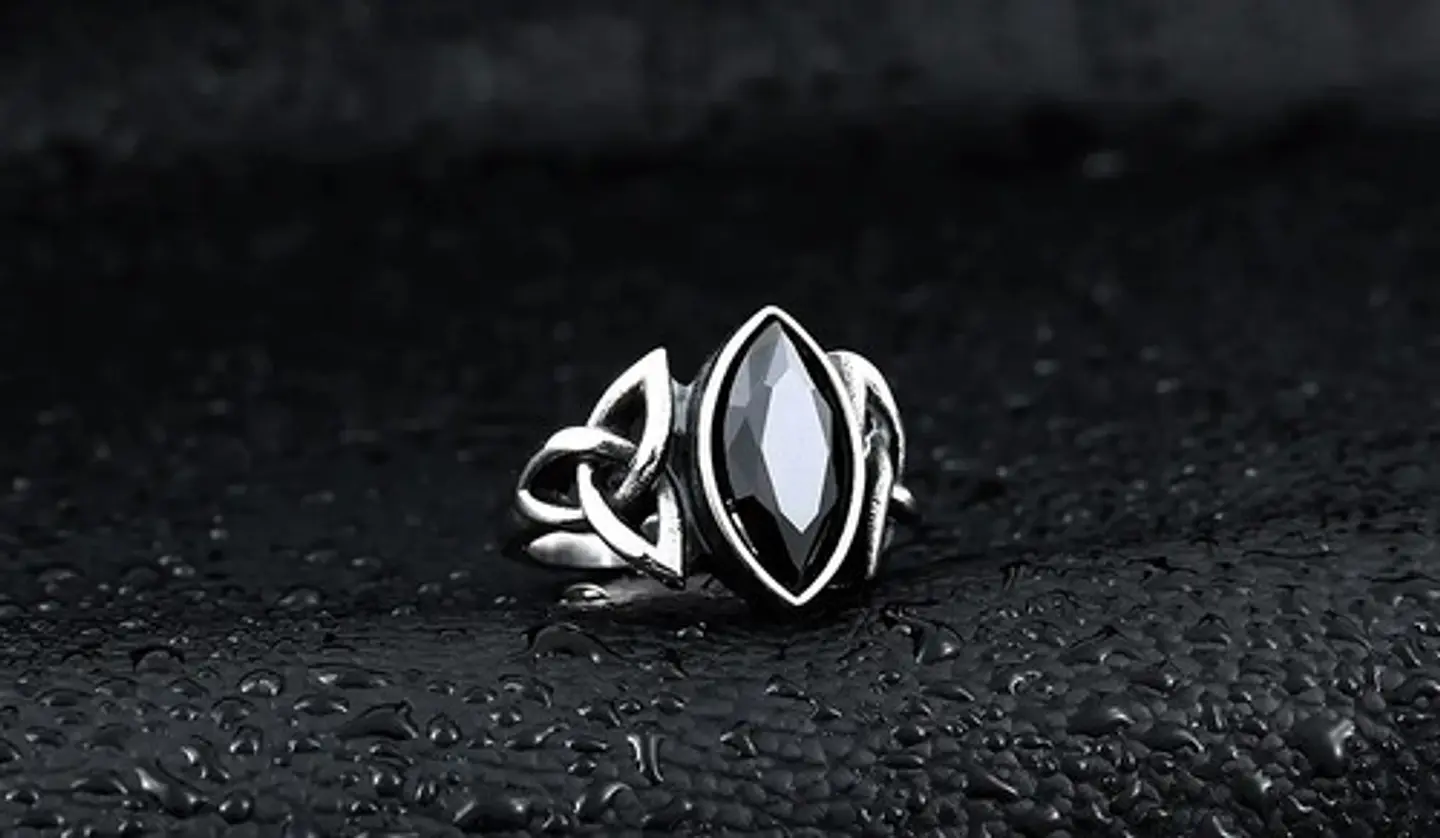 Anillo Vikingo Piedra Nórdico Acero Inoxidable Hombre Mujer 13