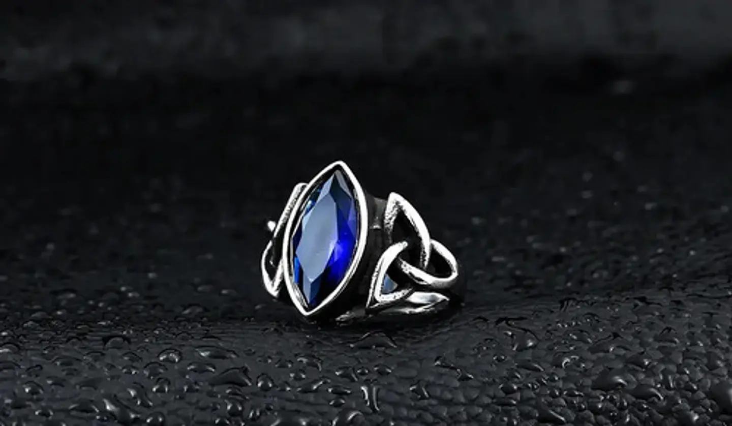 Anillo Vikingo Piedra Nórdico Acero Inoxidable Hombre Mujer 18
