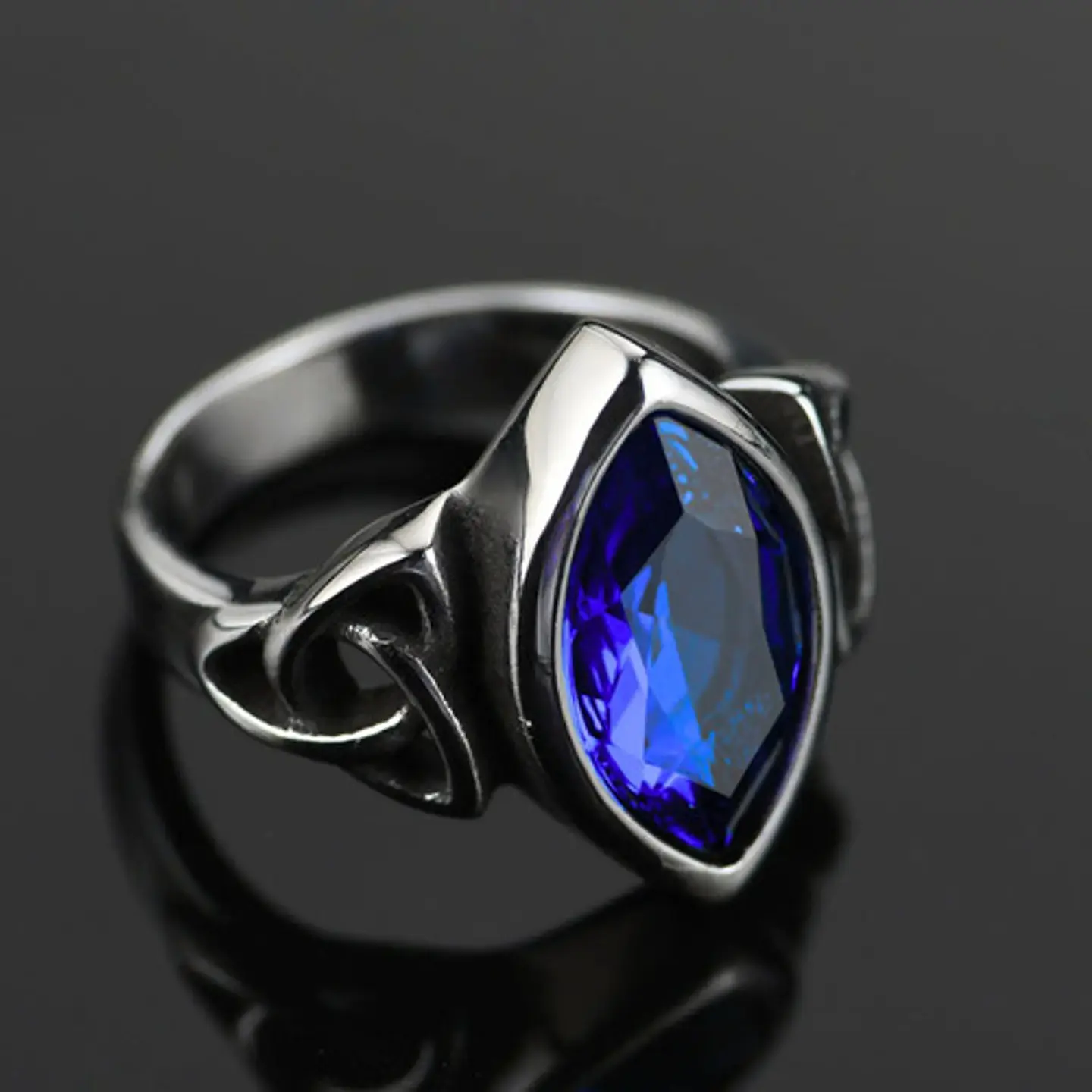 Anillo Vikingo Piedra Nórdico Acero Inoxidable Hombre Mujer 20