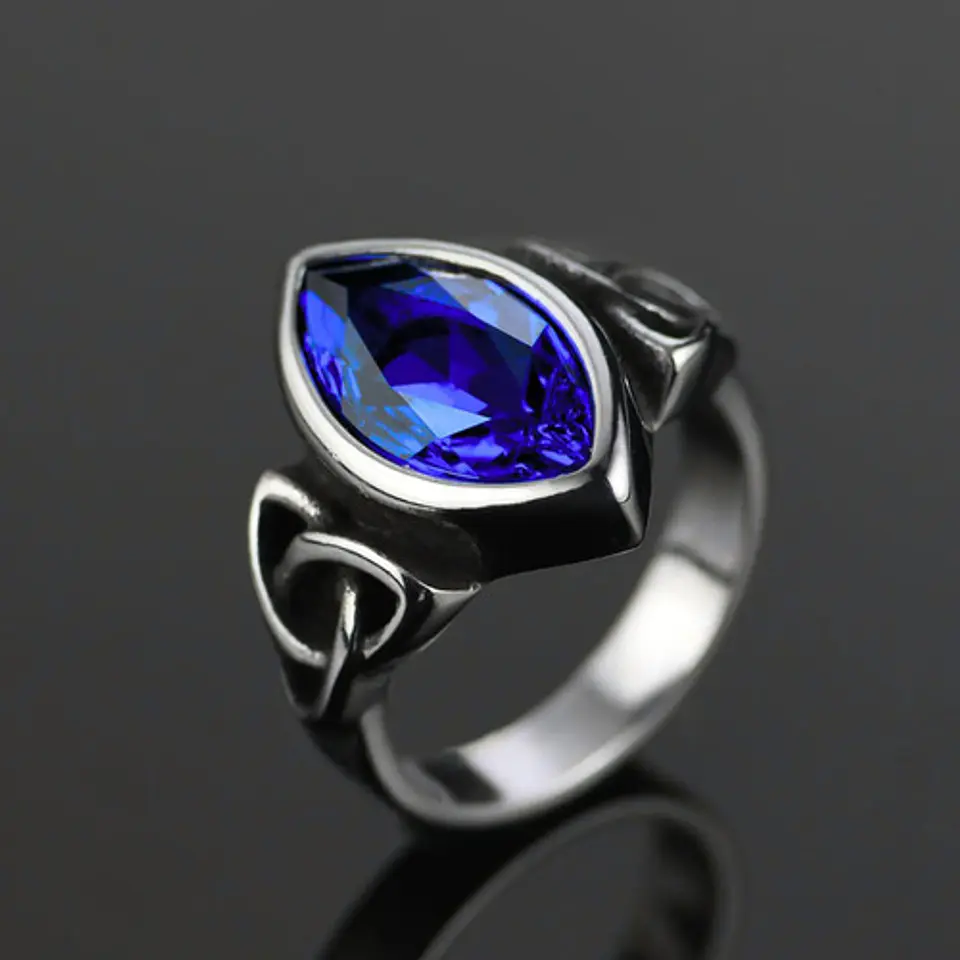 Anillo Vikingo Piedra Nórdico Acero Inoxidable Hombre Mujer 21