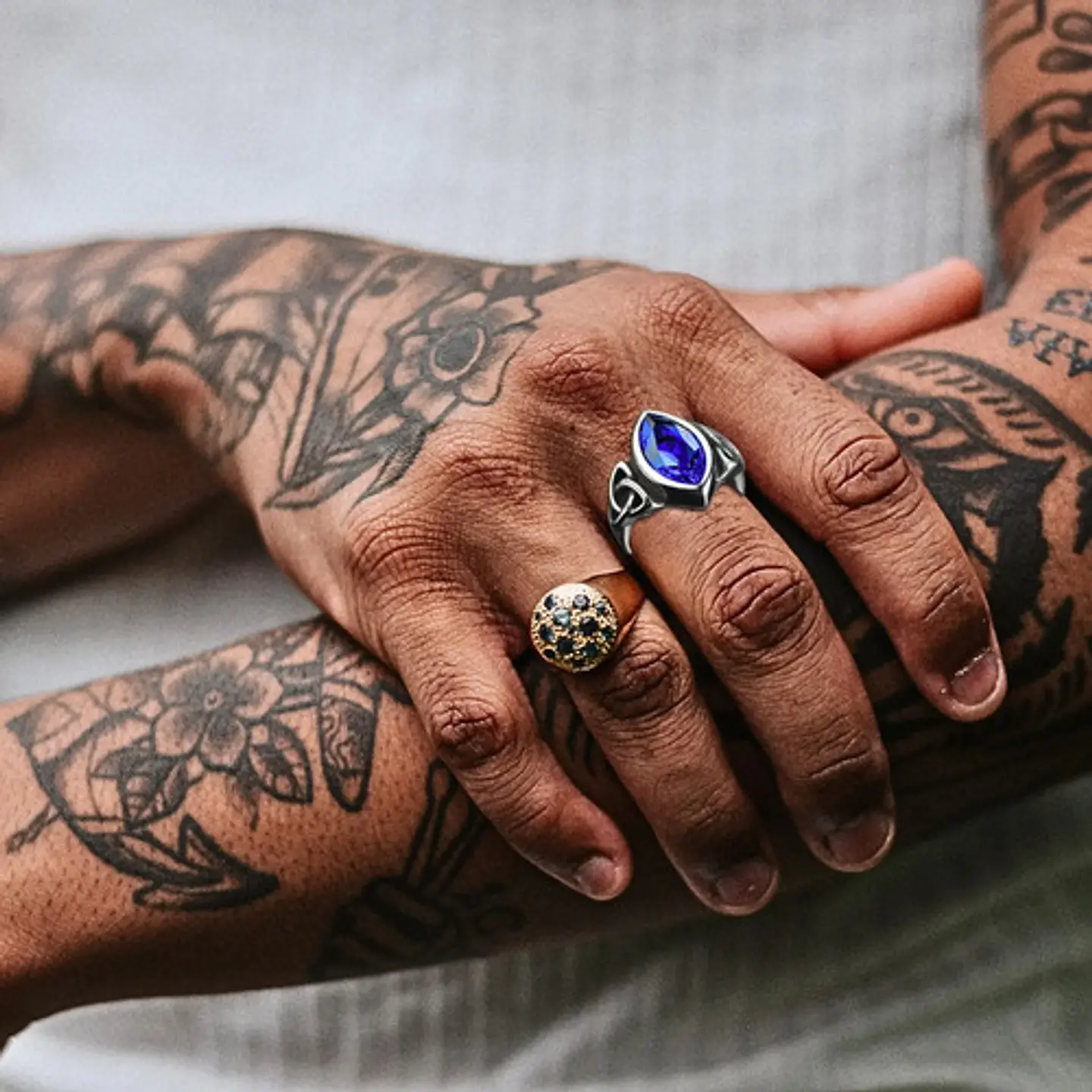 Anillo Vikingo Piedra Nórdico Acero Inoxidable Hombre Mujer 22