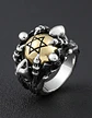 Anillo Color Plata Acero Inoxidable Estrella Calavera Hombre - Miniatura 3