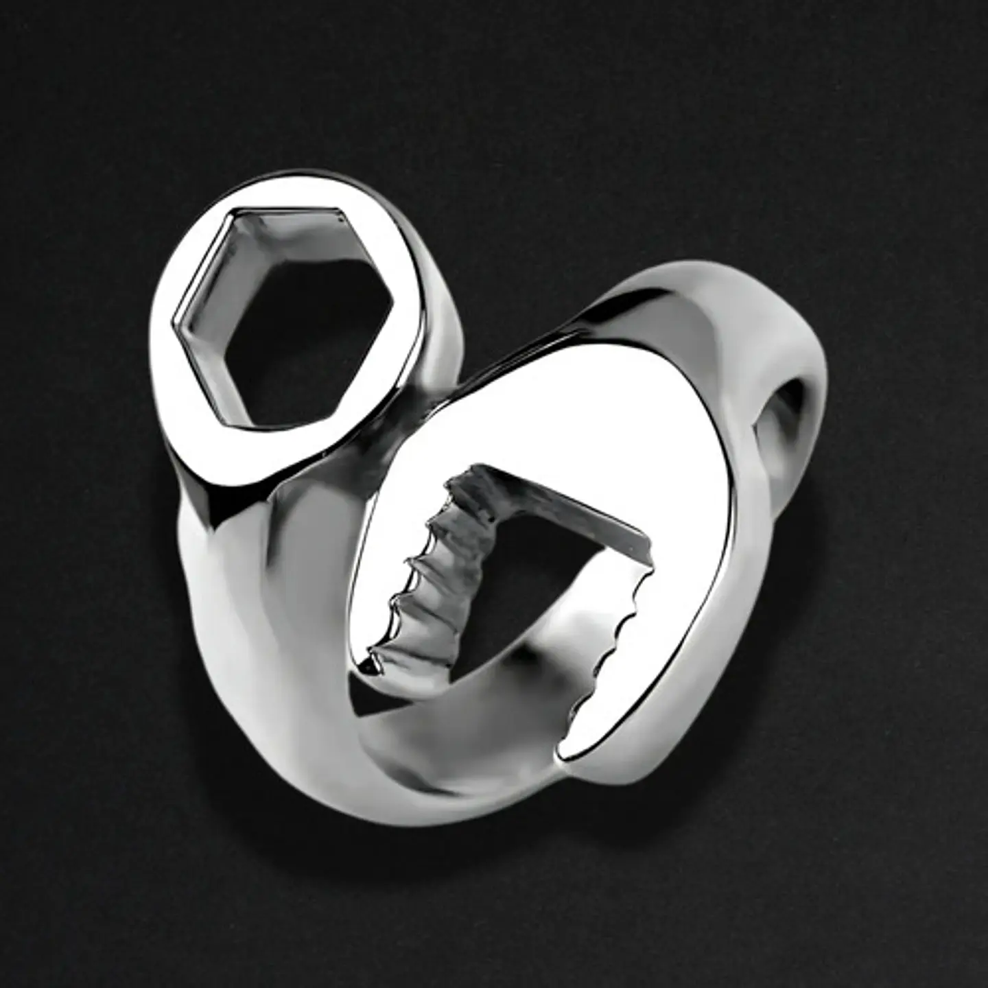 Anillo Acero Inoxidable Llave Herramienta Color Plata Hombre 2