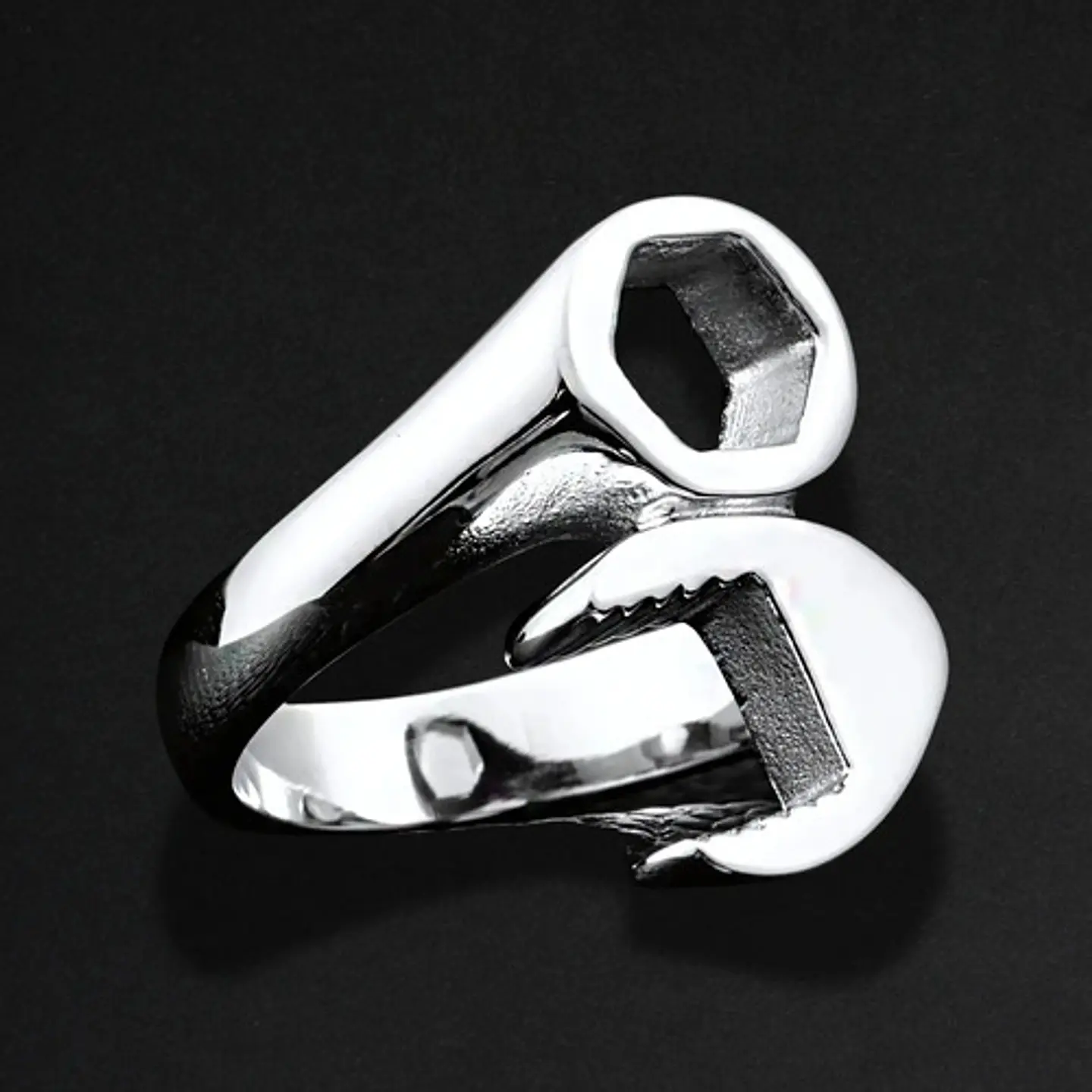 Anillo Acero Inoxidable Llave Herramienta Color Plata Hombre 3