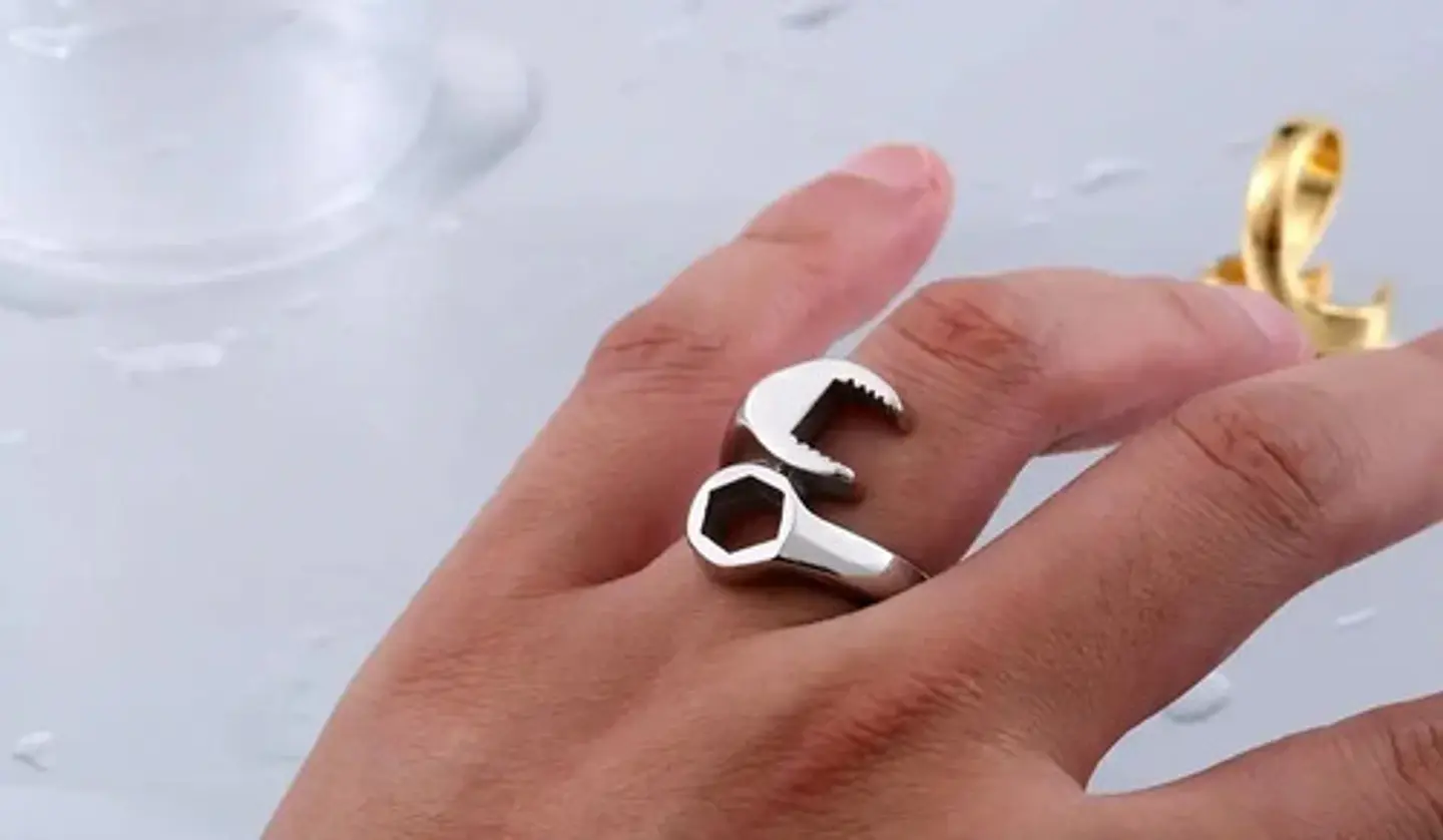 Anillo Acero Inoxidable Llave Herramienta Color Plata Hombre 6