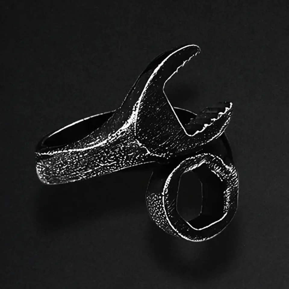 Anillo Acero Inoxidable Llave Herramienta Color Plata Hombre 12