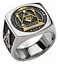 Anillo Acero Inoxidable Mason Color Plata Y Color Oro Hombre - Miniatura 1