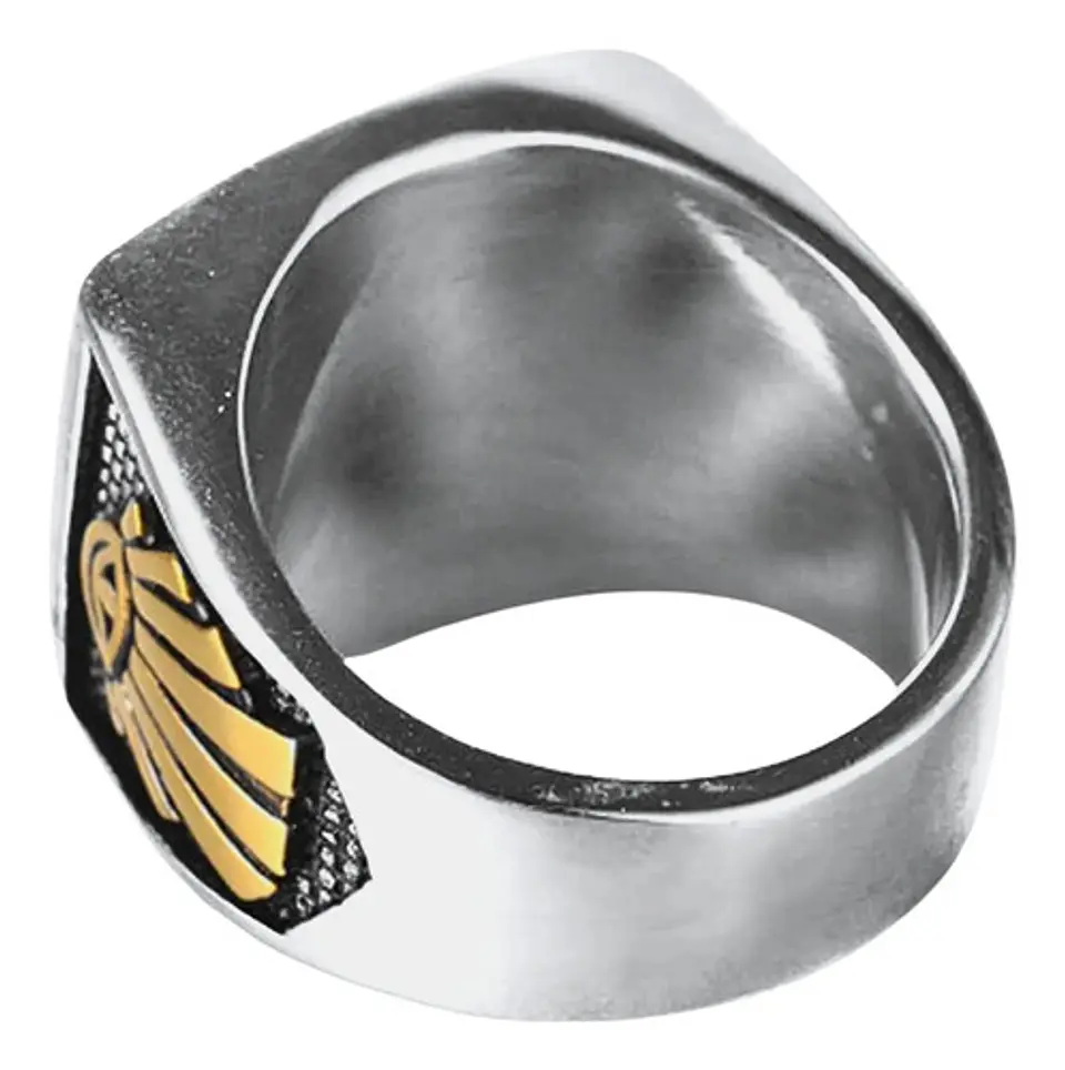 Anillo Acero Inoxidable Mason Color Plata Y Color Oro Hombre 3