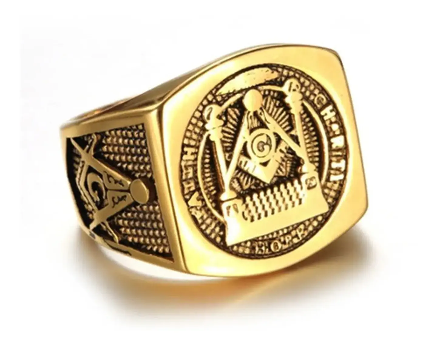 Anillo Acero Inoxidable Mason Color Plata Y Color Oro Hombre 12