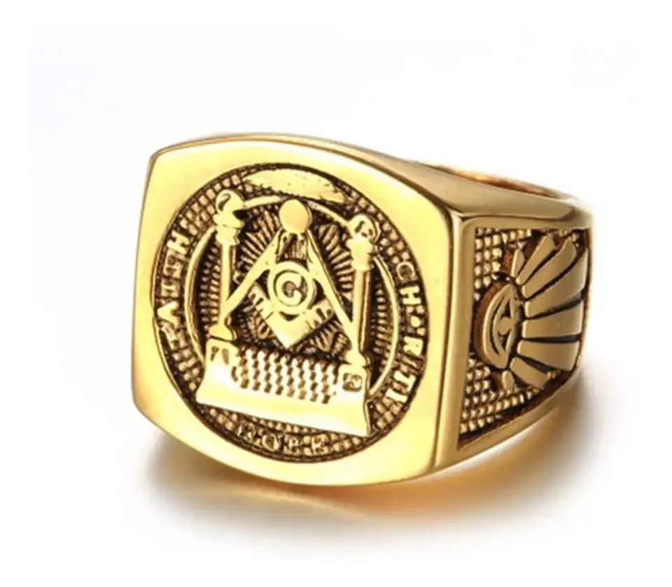 Anillo Acero Inoxidable Mason Color Plata Y Color Oro Hombre 14