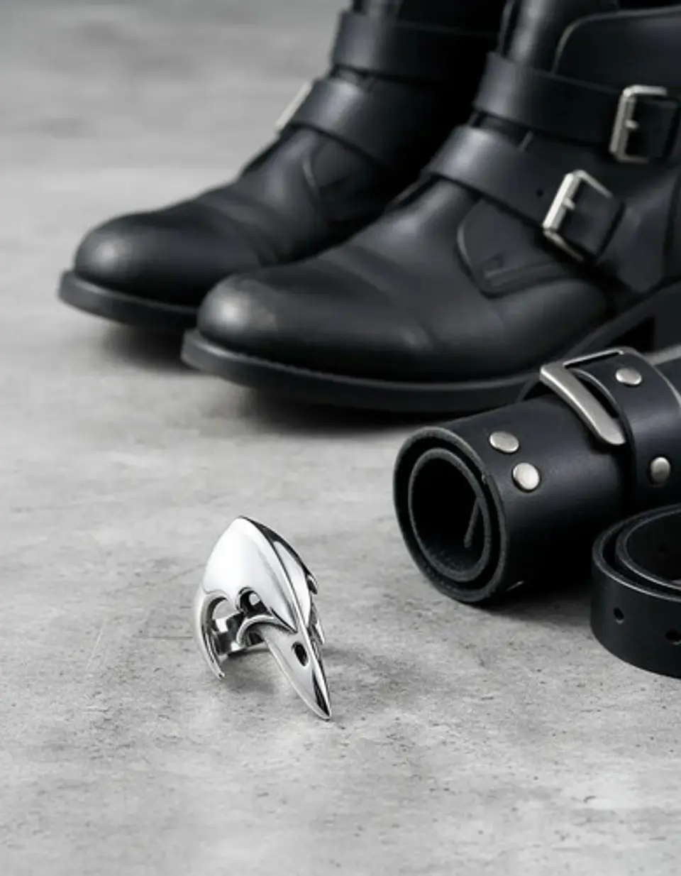 Anillo Acero Inoxidable Ave Vikingo Skull Color Plata Hombre 2