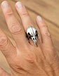 Anillo Acero Inoxidable Ave Vikingo Skull Color Plata Hombre - Miniatura 3