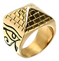 Anillo Acero Inoxidable Pirámide Horus Ojos Anubis Hombre - Miniatura 1