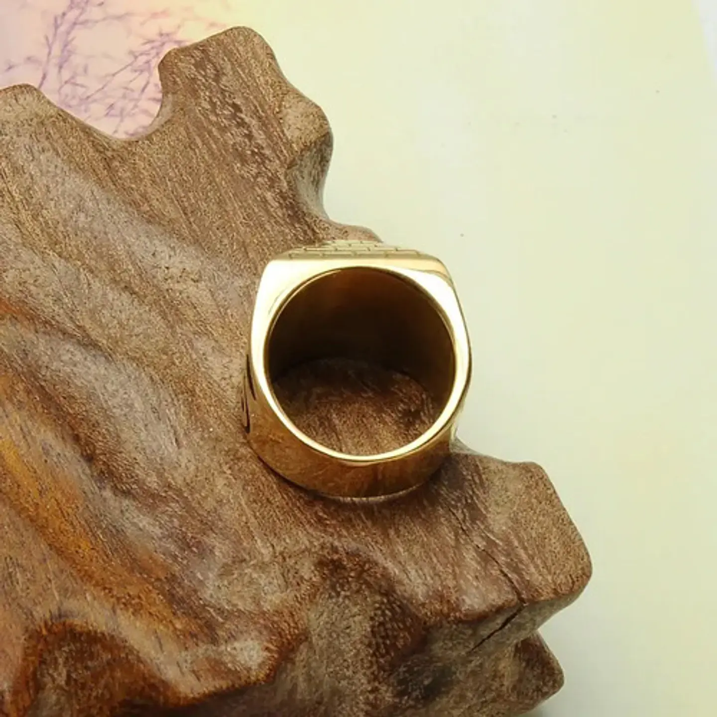 Anillo Acero Inoxidable Pirámide Horus Ojos Anubis Hombre 5