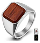 Anillo plateado Clásico/moderno en Acero para Hombre  Amaderado  - Miniatura 1