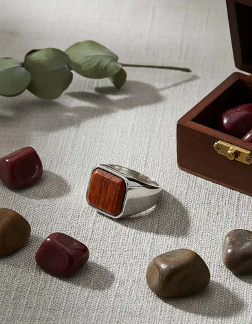 Anillo plateado Clásico/moderno en Acero para Hombre  Amaderado  3