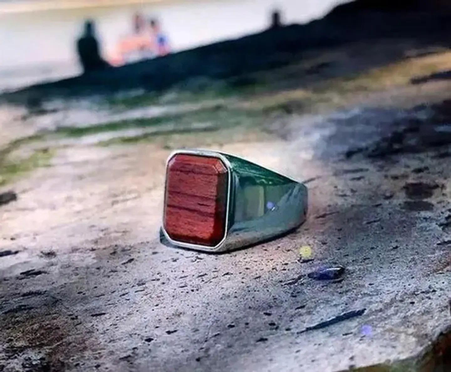 Anillo plateado Clásico/moderno en Acero para Hombre  Amaderado  6