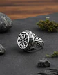 Anillo Acero Inoxidable Brújula Vikingo Color Plata Hombre - Miniatura 7