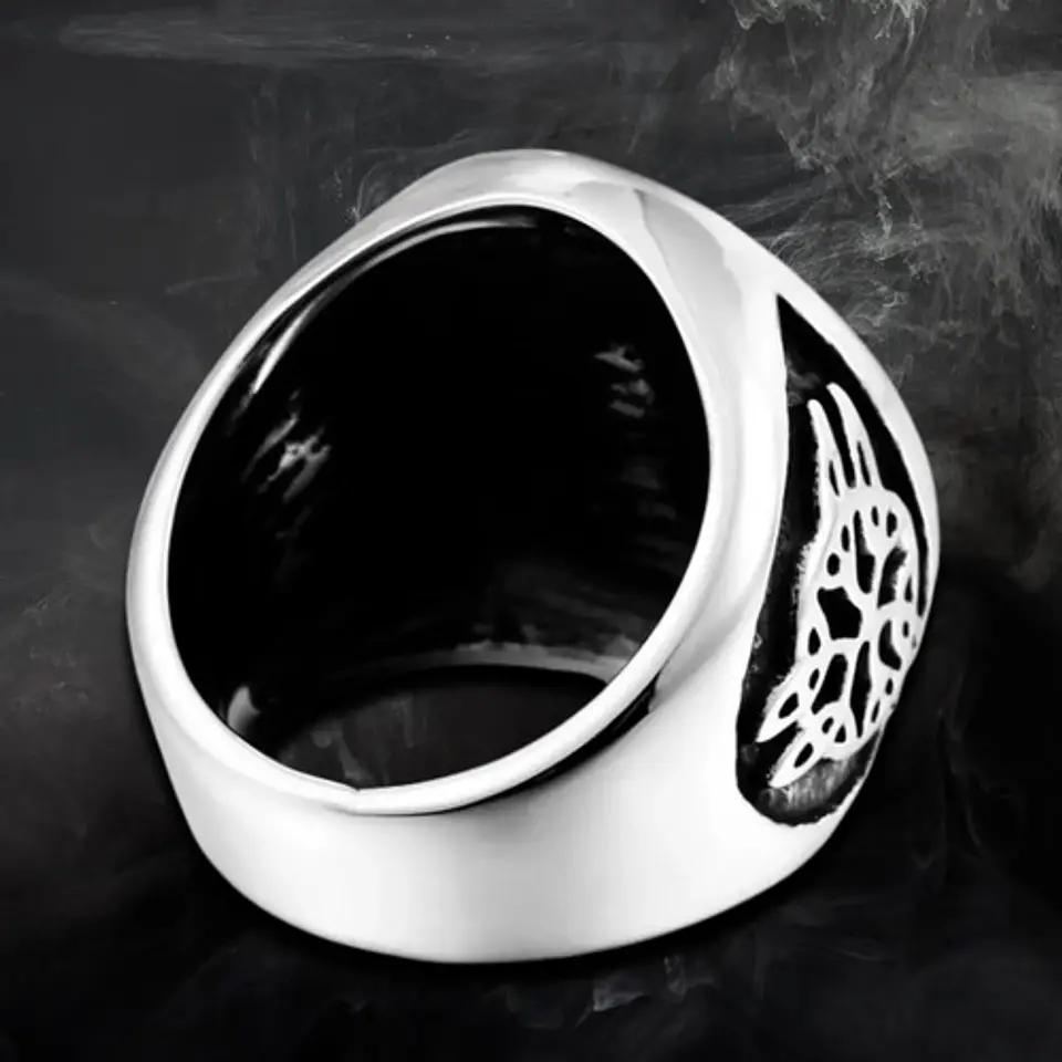 Anillo Acero Inoxidable Estrella Pentagrama Vikingo Hombre 8