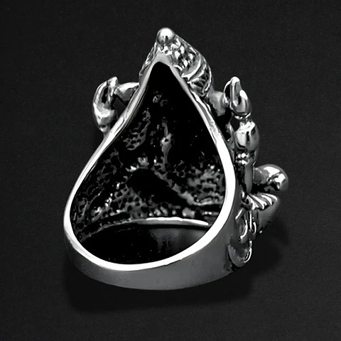 Anillo Color Plata Acero Inoxidable Ganesh Zen Buda Hombre