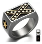 Anillo Argolla Acero Inoxidable Color Plata Estrella Hombre - Miniatura 1