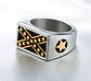 Anillo Argolla Acero Inoxidable Color Plata Estrella Hombre - Miniatura 2