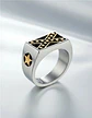 Anillo Argolla Acero Inoxidable Color Plata Estrella Hombre - Miniatura 3