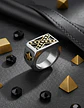 Anillo Argolla Acero Inoxidable Color Plata Estrella Hombre - Miniatura 7