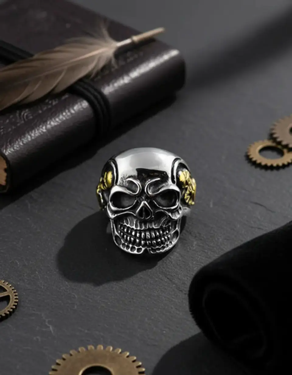 Anillo Biker Cráneo Calavera Gótico Acero Inoxidable Hombre 4