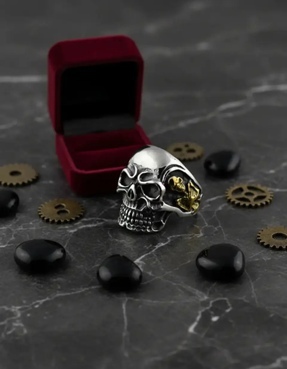 Anillo Biker Cráneo Calavera Gótico Acero Inoxidable Hombre 5
