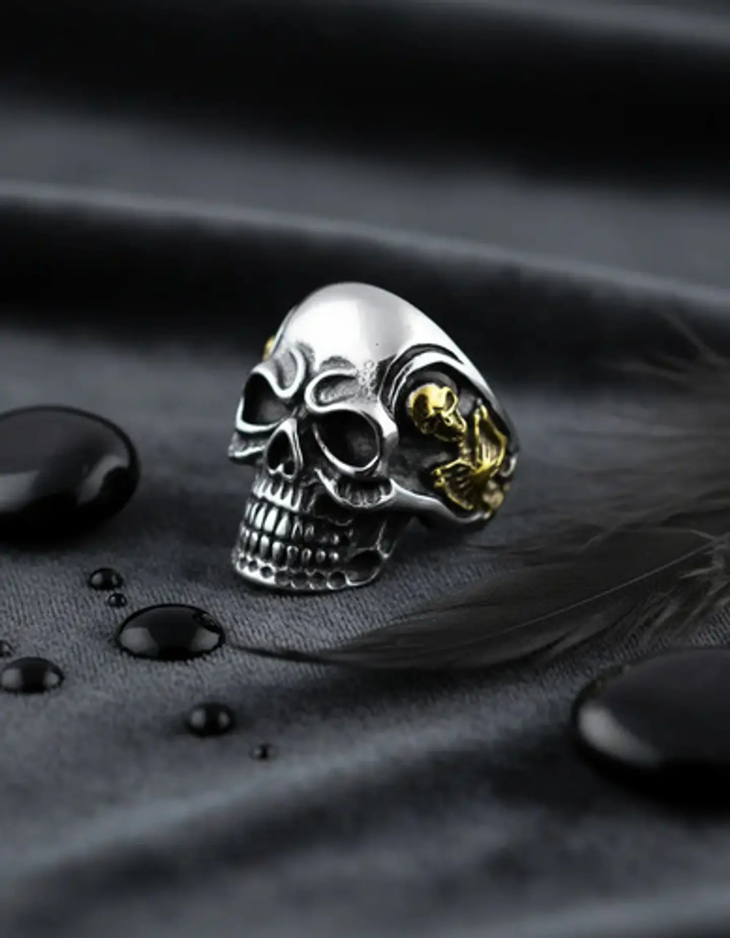 Anillo Biker Cráneo Calavera Gótico Acero Inoxidable Hombre 6