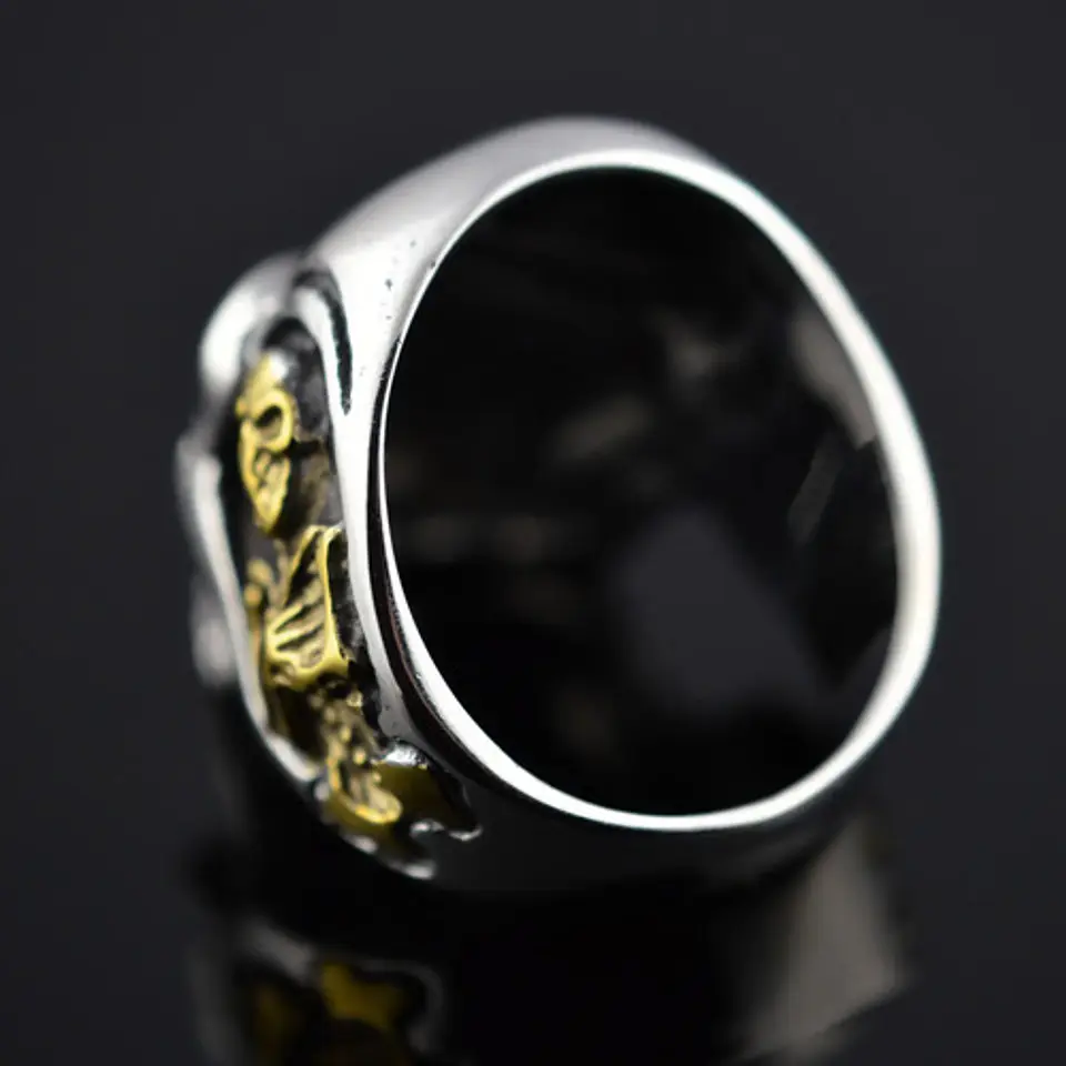 Anillo Biker Cráneo Calavera Gótico Acero Inoxidable Hombre 8
