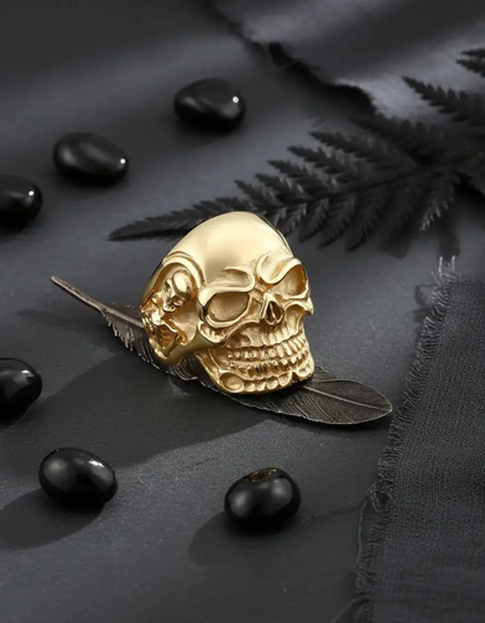 Anillo Biker Cráneo Calavera Gótico Acero Inoxidable Hombre 12