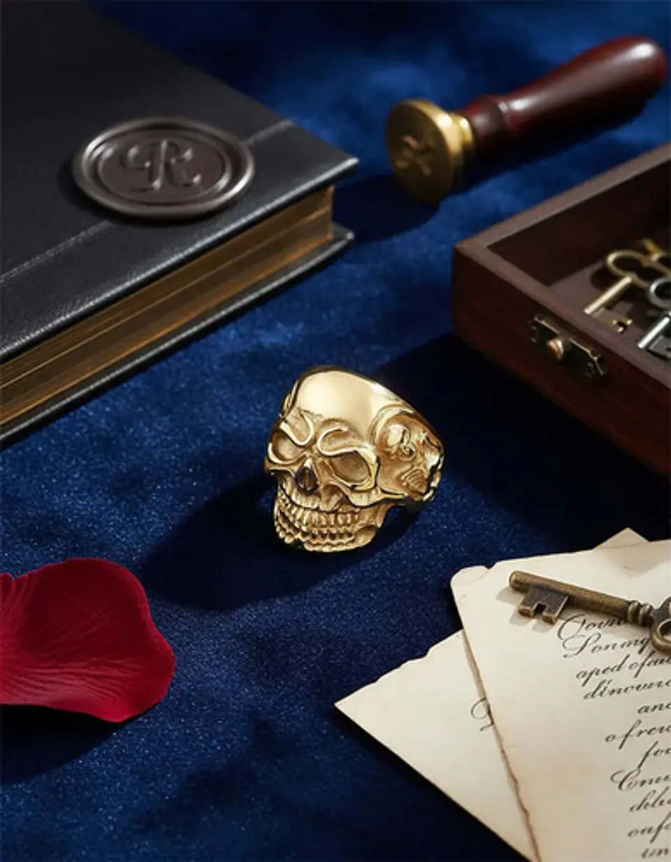 Anillo Biker Cráneo Calavera Gótico Acero Inoxidable Hombre 14