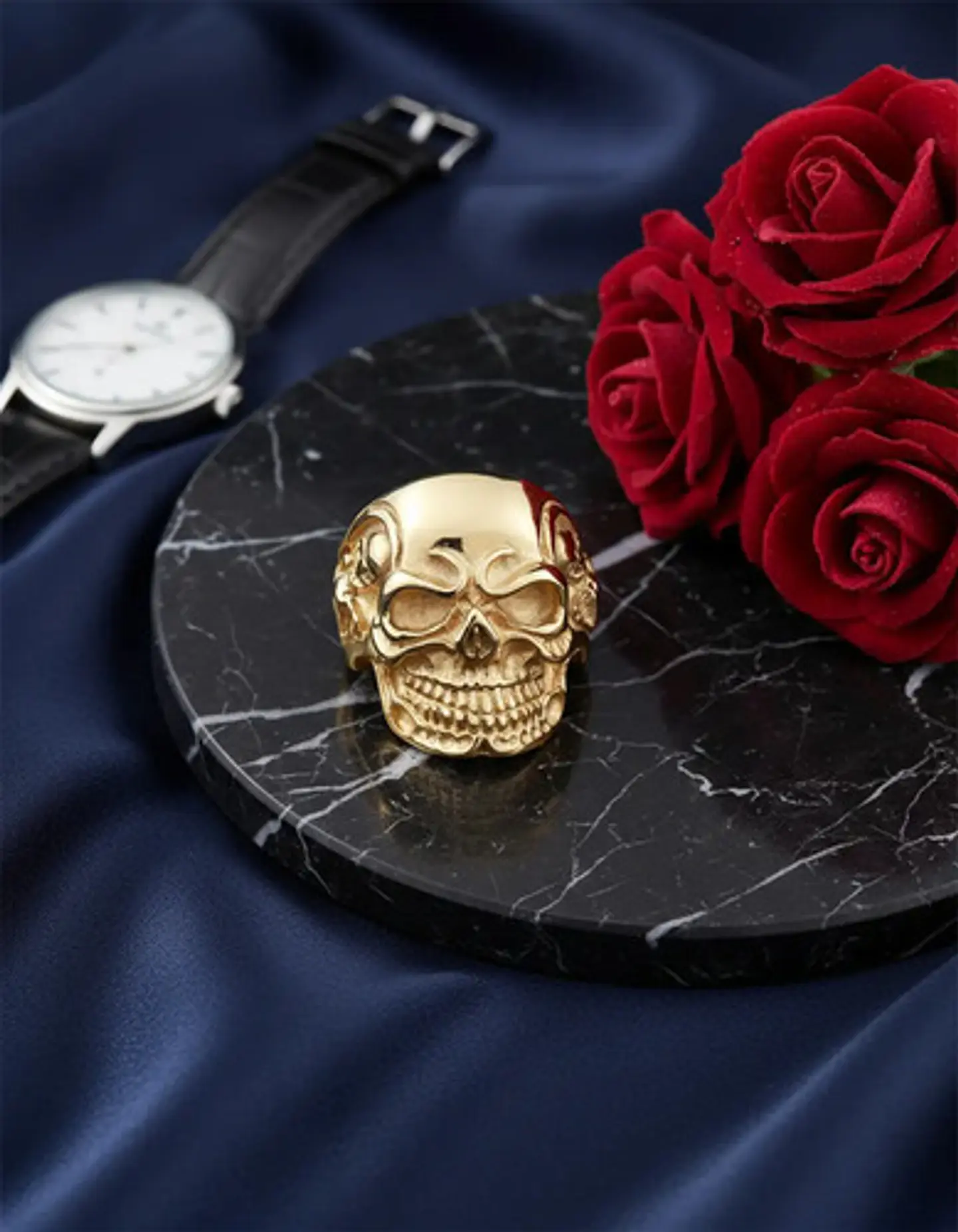 Anillo Biker Cráneo Calavera Gótico Acero Inoxidable Hombre 15