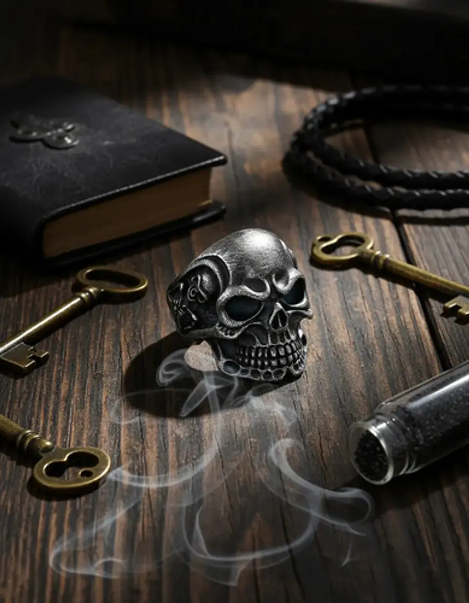 Anillo Biker Cráneo Calavera Gótico Acero Inoxidable Hombre 19