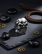 Anillo Biker Cráneo Calavera Gótico Acero Inoxidable Hombre - Miniatura 20