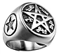 Anillo Pentaculo Pentagrama Amuleto Acero Inoxidable Hombre - Miniatura 1