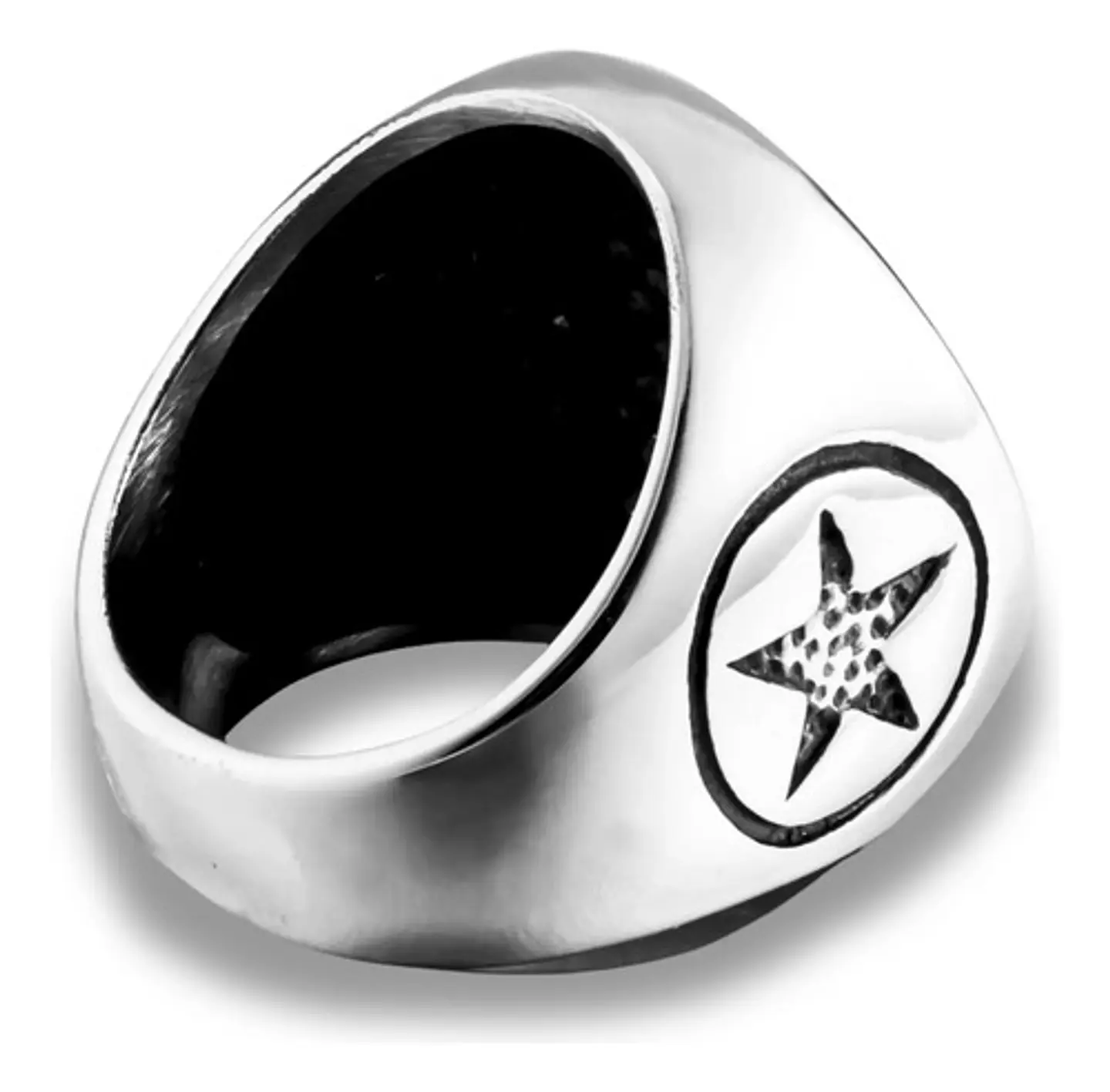 Anillo Pentaculo Pentagrama Amuleto Acero Inoxidable Hombre 4