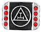 Anillo Acero Inoxidable Mason Piedra Roja Color Plata Hombre - Miniatura 2