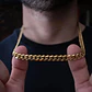Cadena Acero Inoxidable Cubana Color Oro 7 Mm Para Hombre - Miniatura 8